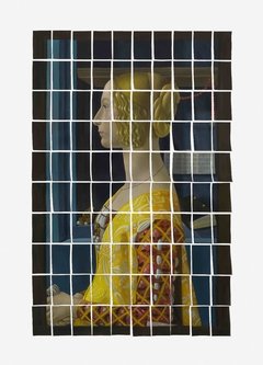Óleo sobre 100 papeles de 15,4 x 10,4 cm