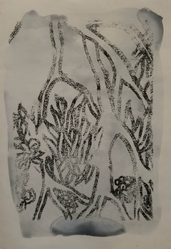 36 x 26 cm, Acuarela y transfer