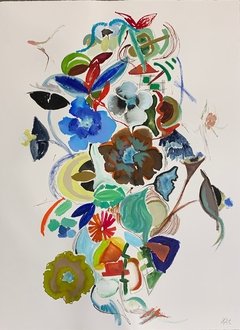 76 x 57 cm, Tinta y acrílico sobre papel, 2020