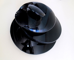 26 cm diám x 20 cm alto - Escultura vidrio pintado