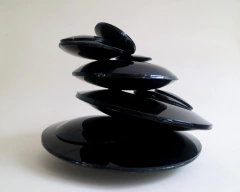 26 cm diám x 20 cm alto - Escultura vidrio pintado - comprar online