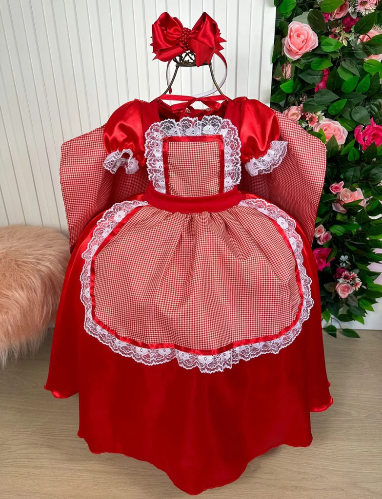 Vestido Chapeuzinho Vermelho com Capa