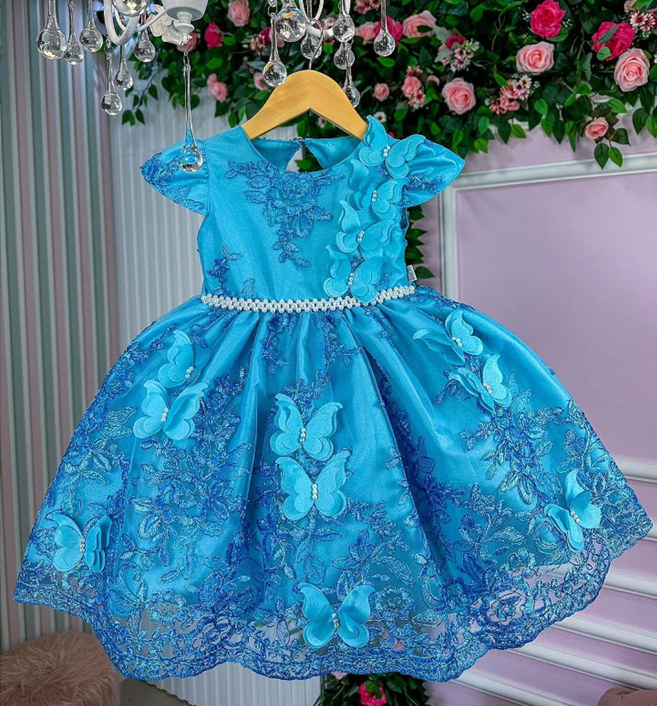 Vestido Infantil Jardim Encantado Com Borboletas