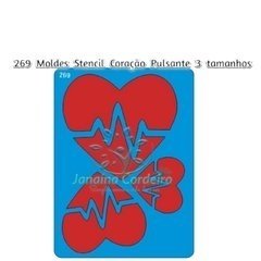 269 - Stencil Coração Pulsante - 3 Tamanhos