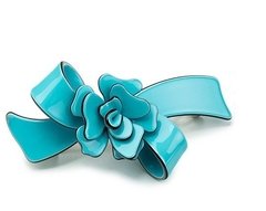 Fivela Laço com Flor em Acetato - Cinza e Azul Turqueza - comprar online