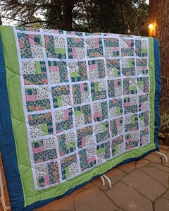 Colcha artesanal em patchwork - Primavera - comprar online