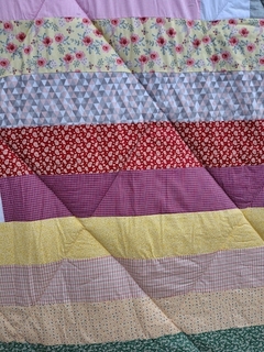 Colcha em patchwork artesanal - Jelly Roll Race PRETO-CINZA-BRANCO - sob encomenda - loja online