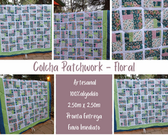 Imagem do Colcha artesanal em patchwork - Primavera