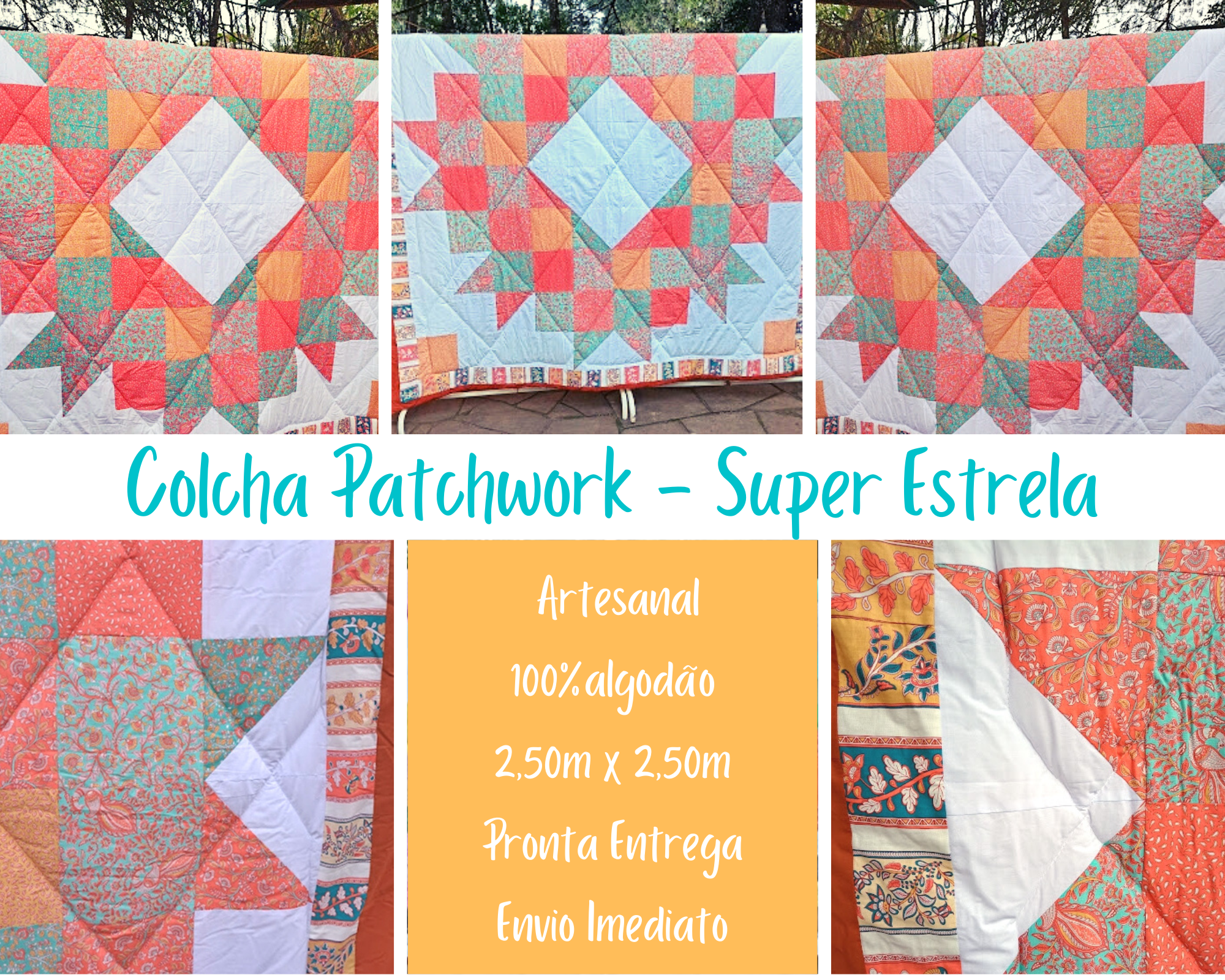 colcha-patchwork-estrela-queen-patchwork-colcha