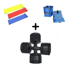 Combo de  Bandas Circulares + Mancuernas Grandes + Tobilleras 2kg