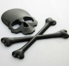 2 Adesivos Skull Caveira 3d Emblema Carro Harley Preto (par) - comprar online