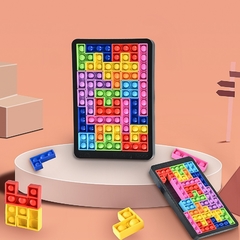 Imagem do 27 pces tetris quebra-cabeça pops seus brinquedos fidget anti-stress popet empurrar bolha sensorial brinquedo placa de quebra-cabeça brinquedo educativo para criança