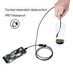 Mini endoscópio câmera à prova dwaterproof água endoscópio fio macio ajustável 6 leds 7mm android tipo-c usb inspeção camea para carro - TUDO PRA MULTIMIDIA