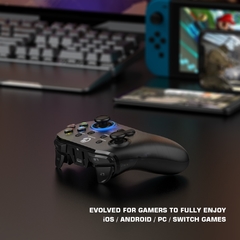 Gamesir t4 pro 2.4ghz controlador móvel sem fio bluetooth gamepad com giroscópio de 6 eixos para nintendo switch/android/iphone/pc - loja online