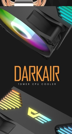 Imagem do Darkflash 4 heatpipes argb cpu cooler radiador silencioso pwm 4pin 250w para intel lga 1150 1151 1155 1200 1366 amd am4 ventilador