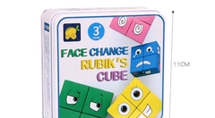 Imagem do Quebra-cabeças infantil blocos de expressão madeira, montessori educativo, mudança de face, combinação com pensamento, jogos de lógica, geométrico