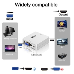 Meuyag-mini conversor portátil vga para hdmi, vga2hdmi, adaptador de 1080p, para notebook, pc, hdtv, projetor de tv na internet