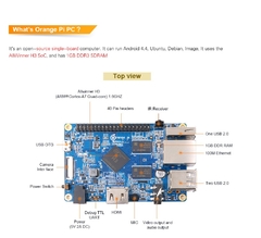 Cor laranja pi pc 1gb h3 quad-core, suporte android, diodo emissor de imagem bocal para computador na internet