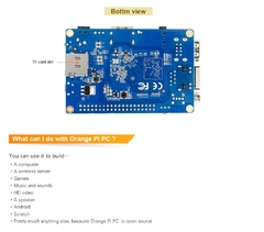 Cor laranja pi pc 1gb h3 quad-core, suporte android, diodo emissor de imagem bocal para computador - TUDO PRA MULTIMIDIA