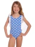 Traje de baño azul con lunares 110