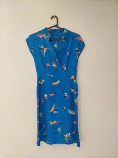 Vestido azul estampado