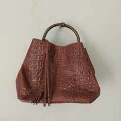 Cartera cuero bronce