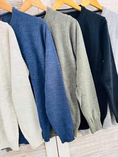 Sweater CUELLO REDONDO lana LISO tramado