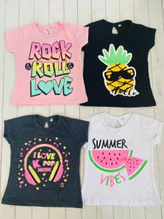 Remera niña mangas cortas algodón peinado - comprar online