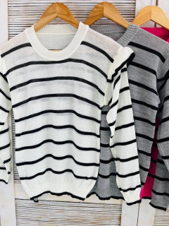 Sweater rayado acrílico (T. Aprox: M/L) - comprar online