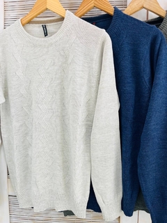 Sweater CUELLO REDONDO lana LISO tramado - comprar online