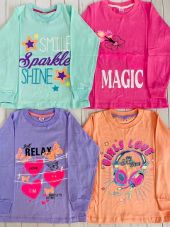 Remera mangas largas niña calidad extra