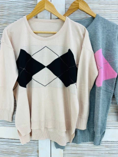 Sweater hilo calidad extra oversize dama con dibujos (T. Aprox: M/L)