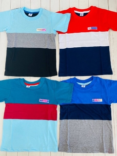 Remera calidad extra mangas cortas combinada (SOLO TALLE 4)