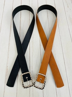 Cinto hebilla cuadrada con cadena - comprar online