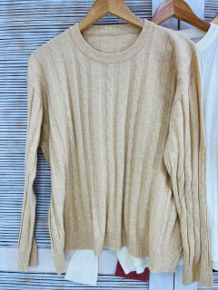 Sweater hilo dama con trenzas (T. Aprox: L/XL) - comprar online