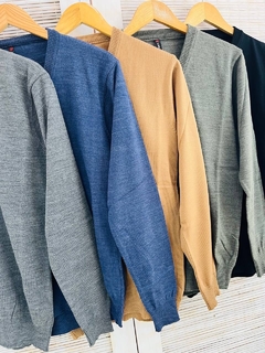 Sweater CUELLO V adulto LISO (SOLO T. 1) - comprar online