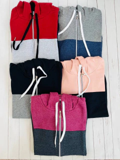 Campera adulto combinada algodón con friza - comprar online