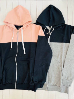 Campera adulto combinada algodón con friza