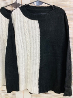 Sweater dama buclé frizado combinado (T. Aprox: L/XL) - comprar online