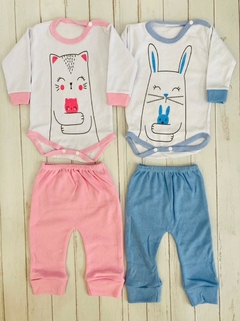 Conjunto algodón bebé (body mangas largas y pantalón) - comprar online