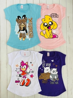 Remera mangas cortas niña personaje - comprar online