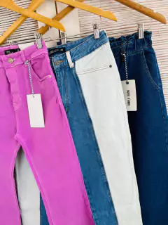Jeans dama elastizado Oxford lila (SOLO T. 36)