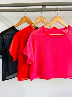 Top remera mangas cortas gasa (T. Aprox: M/L)