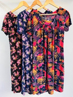 Vestido mangas cortas seda fría