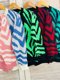 Sweater lana gruesa cebra (T. Aprox: M/L)