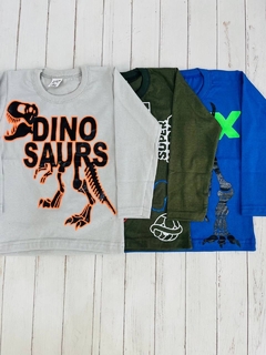 Remera niño mangas largas con estampas (SOLO T. 4 Y 14)