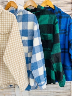 Camisaco frizado a cuadros dama (T. Aprox: L/XL) - comprar online
