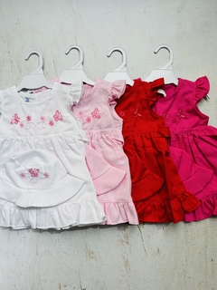 Vestido bebé bordado con capelina (presentación en perchita) - comprar online