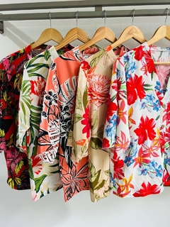 Camisa fibrana dama estampada (T. Aprox: M/L)