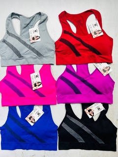 Corpiño top deportivo combinado